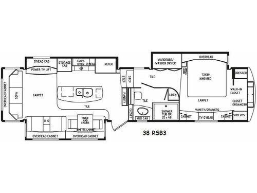 Floorplan - 2015 DRV Luxury Suites Mobile Suites 38 RSB3