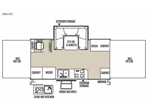 Floorplan - 2015 Forest River RV Flagstaff High Wall HW27KS