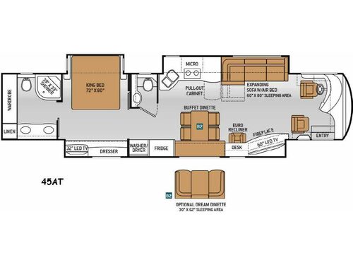 Floorplan - 2015 Thor Motor Coach Tuscany 45AT