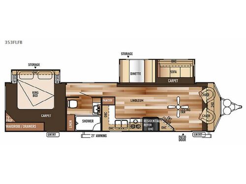Floorplan - 2015 Forest River RV Salem Villa Series 353FLFB Classic