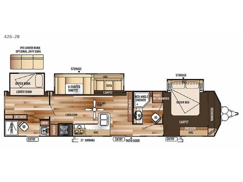 Floorplan - 2015 Forest River RV Salem Villa Series 426-2B Classic