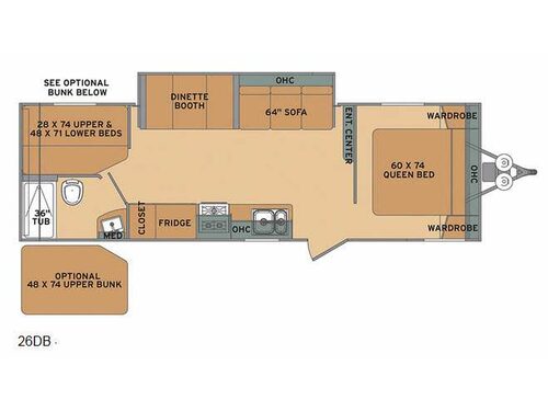 Floorplan - 2015 Shasta RVs Oasis 26DB