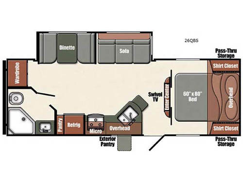 Floorplan - 2015 Gulf Stream RV Gulf Breeze Champagne Series 26QBS