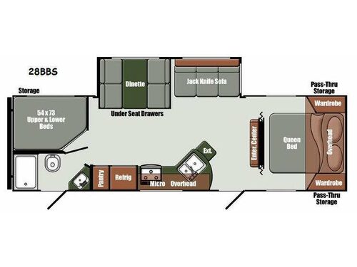 Floorplan - 2015 Gulf Stream RV Gulf Breeze Ultra Lite 28 BBS