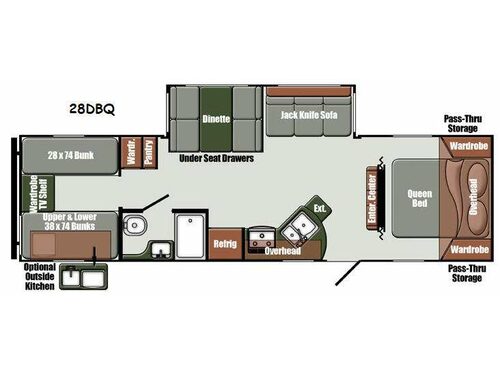 Floorplan - 2015 Gulf Stream RV Gulf Breeze Ultra Lite 28 DBQ