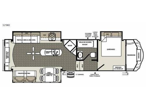 Floorplan - 2015 Forest River RV Sandpiper Select 329RE