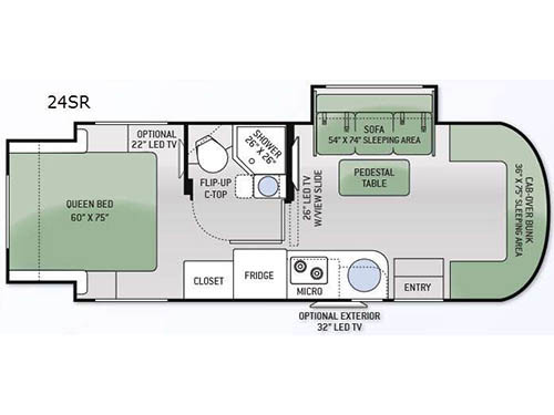 Floorplan - 2015 Thor Motor Coach Citation Sprinter 24SR