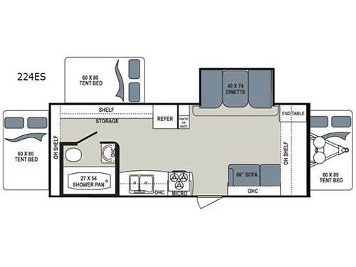 Floorplan - 2015 Dutchmen RV Aerolite 224ES