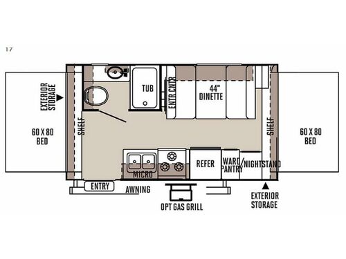 Floorplan - 2015 Forest River RV Rockwood Roo 17