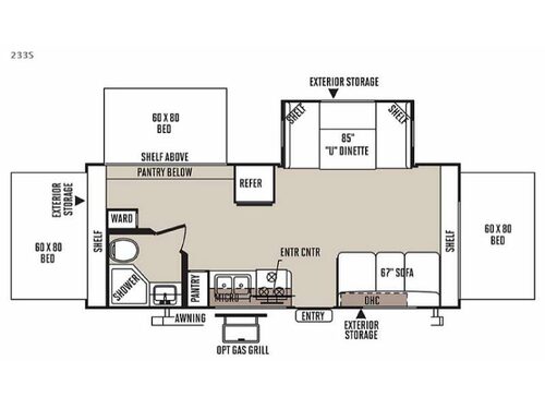 Rockwood Roo 233S Floorplan