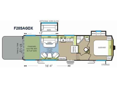 Floorplan - 2015 Forest River RV Shockwave F28SAGDX