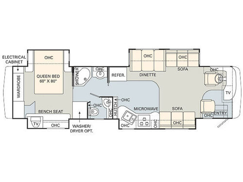 Floorplan - 2007 Monaco Knight 40PDQ