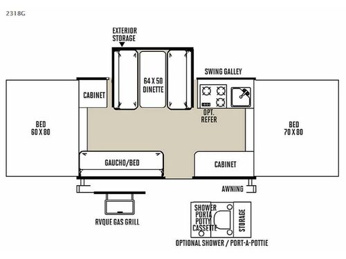 Floorplan - 2015 Forest River RV Rockwood Freedom Series 2318G