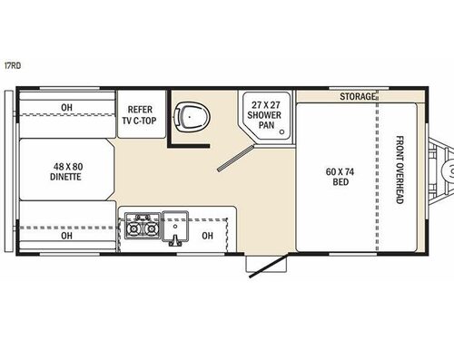 Floorplan - 2015 Coachmen RV Clipper Ultra-Lite 17RD