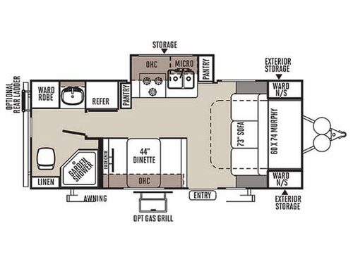 Floorplan - 2015 Forest River RV Rockwood Mini Lite 2304KS
