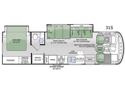 Floorplan - 2015 Thor Motor Coach Hurricane 31S