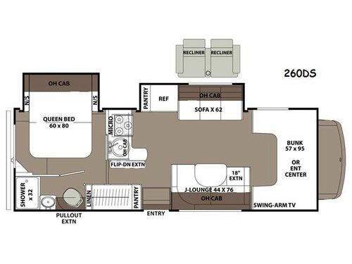 Floorplan - 2015 Coachmen RV Leprechaun 260DS Ford 450