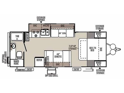 Floorplan - 2015 Forest River RV Rockwood Mini Lite 2502KS