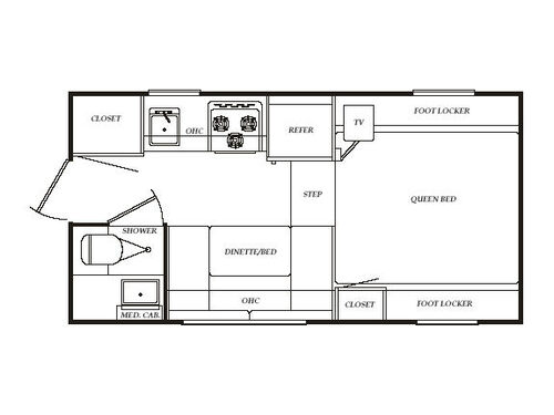 Truck Campers 890RX/890SBRX Floorplan