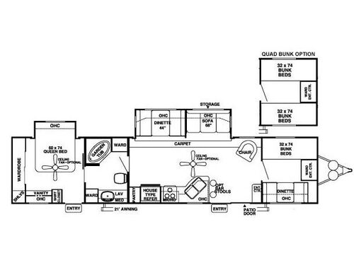 Floorplan - 2006 Forest River RV Wildwood PT 392FBRB