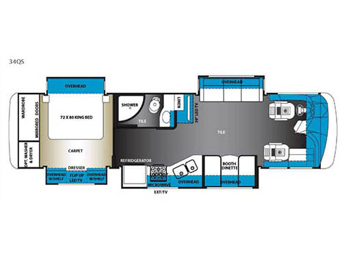 Floorplan - 2015 Forest River RV Berkshire 34QS