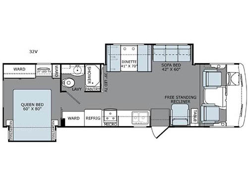 Floorplan - 2016 Holiday Rambler Admiral 32V