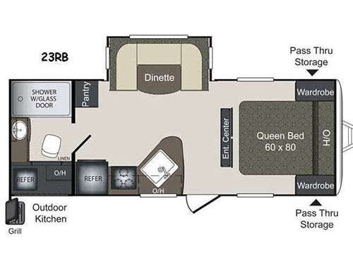 Floorplan - 2015 Keystone RV Laredo LHT 23RB