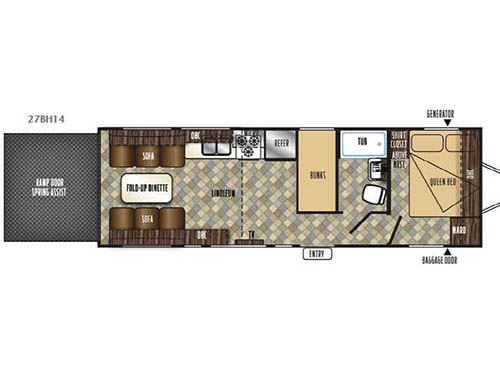 Floorplan - 2015 Forest River RV Vengeance Touring Edition 27BH14