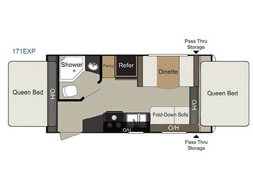 Floorplan - 2015 Keystone RV Passport 171EXP