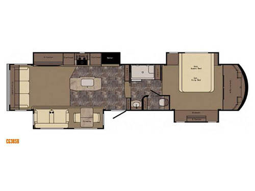 Floorplan - 2016 CrossRoads RV Carriage CG38SB