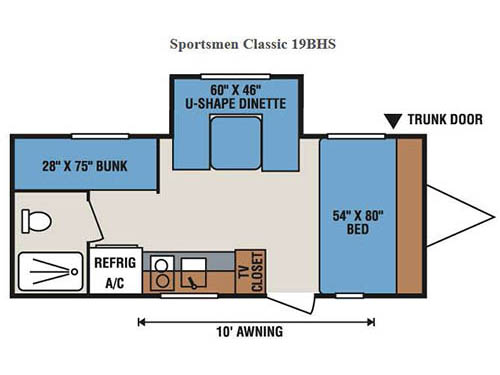 Sportsmen Classic 19BHS Floorplan