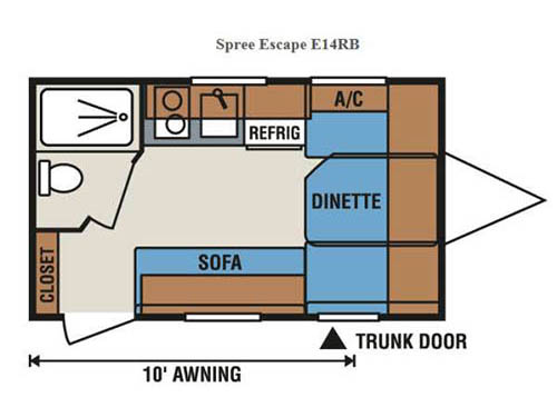 Floorplan - 2016 KZ Spree Escape E14RB