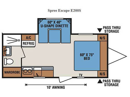 Floorplan - 2016 KZ Spree Escape E200S