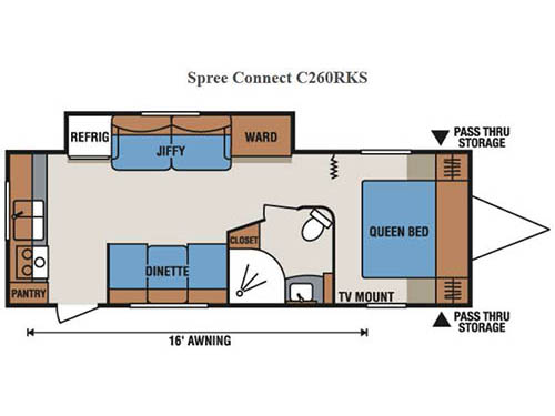 Floorplan - 2016 KZ Spree Connect C260RKS