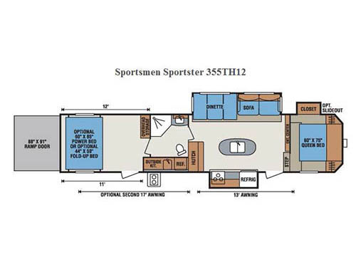 Floorplan - 2016 KZ Sportsmen Sportster 355TH12