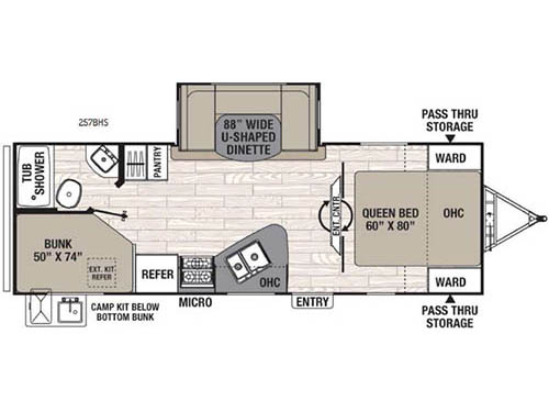 Floorplan - 2016 Coachmen RV Freedom Express 257BHS