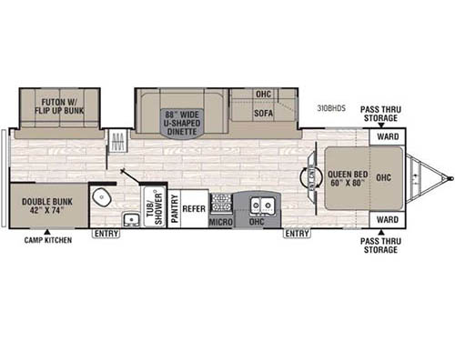 Floorplan - 2016 Coachmen RV Freedom Express 310BHDS
