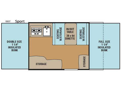 Clipper Camping Trailers 106ST Sport Floorplan