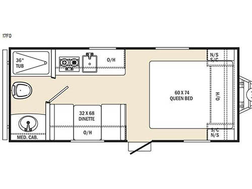 Floorplan - 2016 Coachmen RV Clipper Ultra-Lite 17FQ