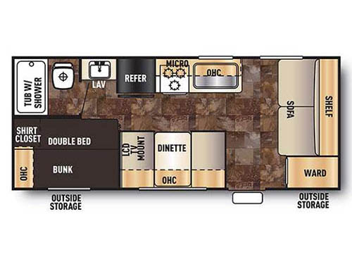 Floorplan - 2015 Forest River RV Cherokee Grey Wolf 17BH
