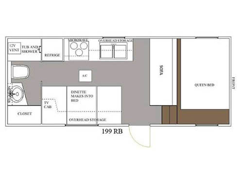Floorplan - 2015 Allen Camper Manufacturing Outpost Lite 199 RB