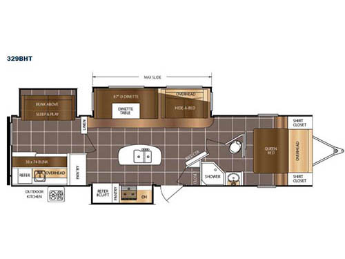 Floorplan - 2016 Prime Time RV LaCrosse 329BHT