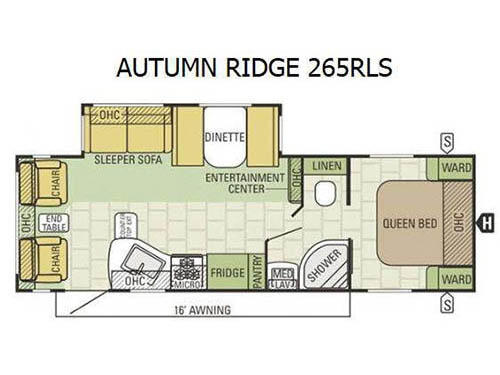 Autumn Ridge 265RLS Floorplan