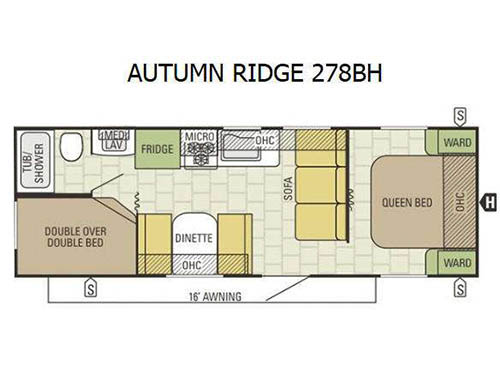 Floorplan - 2016 Starcraft Autumn Ridge 278BH