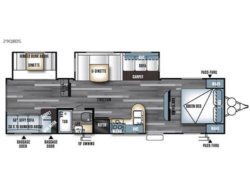 Floorplan - 2016 Forest River RV Salem 29QBDS
