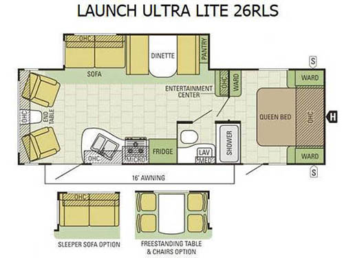 Launch Ultra Lite 26RLS Floorplan