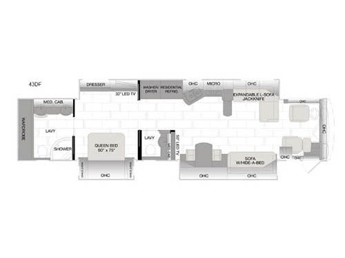 Floorplan - 2016 Monaco Diplomat 43DF