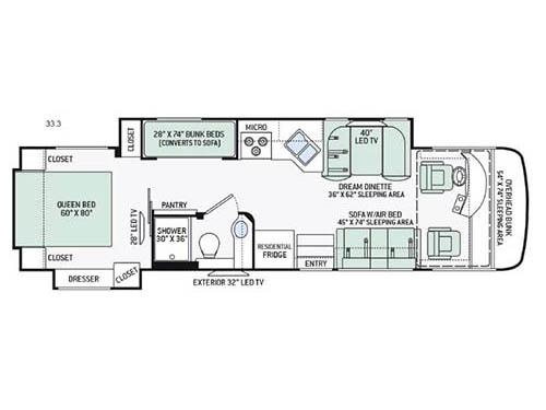 Floorplan - 2016 Thor Motor Coach Palazzo 33.3