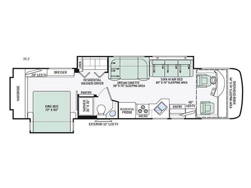 Floorplan - 2016 Thor Motor Coach Palazzo 36.2