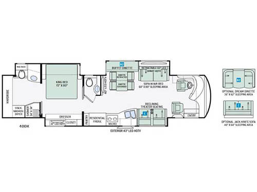 Floorplan - 2016 Thor Motor Coach Tuscany 40DX